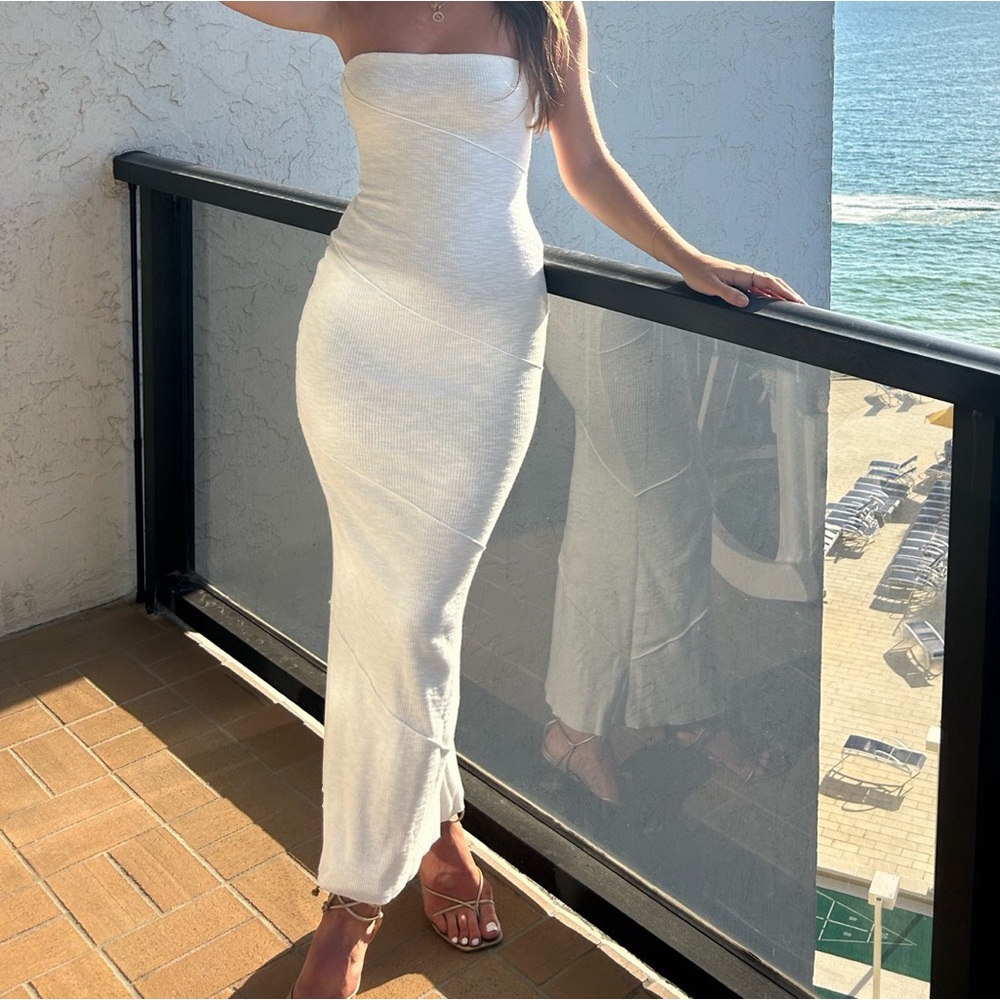 Princess Polly Cream Strapless Dress